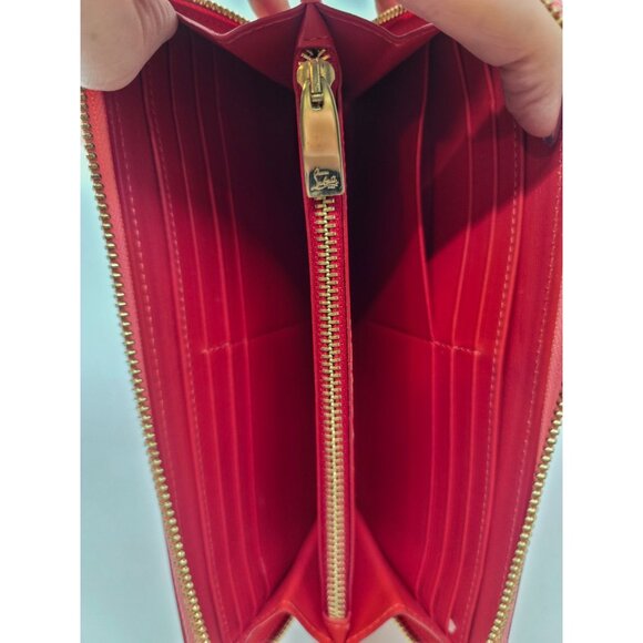 Christian Louboutin PANETTONE Pink Multicolored Spike Leather Clutch Wallet - Picture 8 of 8